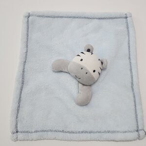 Sandy & Simon 14" Baby Lovey Zebra Blanket Blue Animal Stuffed Toy